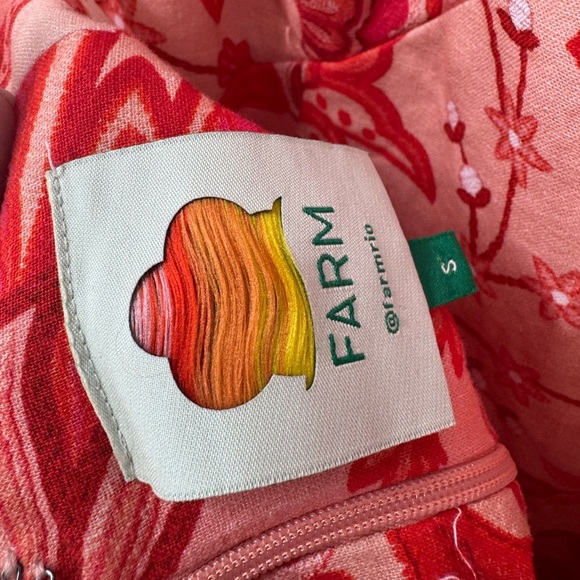 Farm Rio Jaipur Crossover Linen Blend Maxi Sundress In Red B2954 - Picture 4 of 4